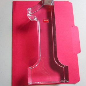 EUC! Baccarat Numeral 1 #1 Number One Crystal Glass Paperweight Figurine LARGE